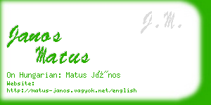 janos matus business card